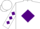 Silk - White body, purple diamond, white arms, purple diamonds, white cap, purple white