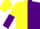 Silk - Yellow and purple halved, black horse