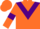 Silk - Orange body, purple chevron, orange arms, purple armlets, orange cap