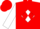 Silk - Red, white diamond emblem, red diamonds on white sleeves, red cap