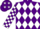 Silk - Purple, white band of diamonds, checked sleeves, purple cap, white stars