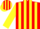 Silk - red, yellow stripes on sleeves