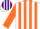 Silk - White, purple and orange panels, purple and orange sleeves