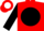 Silk - Red, white emblem on black ball, black sleeves