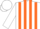 Silk - White, orange stripes, white cap