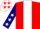 Silk - Red, white 'cassel racing' front white panel, navy blue sleeves, white stars