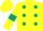 Silk - yellow, dark green spots and armlets