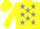Silk - Yellow, gray stars, yellow cap