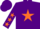 Silk - Purple, orange star, orange stars on sleeves, purple cap