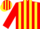 Silk - Red, yellow stripes, red sleeves