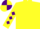 Silk - yellow, yellow sleeves with purple diamonds, quartered cap