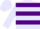 Silk - Lavender, purple hoops, white racing horse emblem