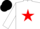 Silk - White, red star, black cap