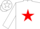 Silk - White, Red Star, white sleeves with Purple Band