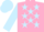 Silk - Pink, light blue stars, sleeves and cap
