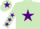 Silk - Light green, purple star, purple stars on sleeves, purple star on cap