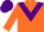 Silk - Orange body, purple chevron, orange arms, purple cap