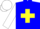 Silk - Blue, yellow cross, white sleeves and cap