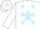 Silk - white, light blue star, light blue stars on white sleeves, white cap, light  blue star