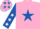 Silk - Pink, royal blue star, royal blue sleeves, white stars and cap