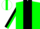 Silk - Green, white 'sajor' on black stripe