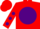 Silk - Red, red 'll' on purple ball, purple dots on sleeves, red cap