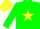 Silk - Green body, yellow star, green arms, yellow cap, green green