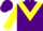 Silk - Purple body, yellow chevron, yellow arms, purple cap, purple purple