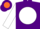 Silk - Purple, orange barn emblem on white ball, orange hoops on white sleeves