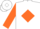 Silk - White, orange 'rj racing' orange horse emblem, orange diamond sleeves