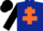 Silk - Dark blue, orange cross of lorraine, black sleeves and cap