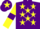 Silk - Purple, Yellow stars, Yellow sleeves, Purple armlets, Purple cap, Yellow star.