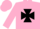 Silk - Pink, black maltese cross, pink sleeves and cap