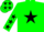 Silk - Ligth green body, black star, ligth green arms, black stars, ligth green cap, black stars