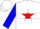 Silk - White, red heart on navy star, white star hoop on red & navy opposing hoop on red & blue opposing slvs, white cap