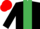 Silk - Black, Emerald Green stripe, Red cap.