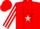 Silk - Red, white 'e/e', red stars on white side panel, white star stripe on slvs, red cap