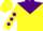 Silk - Yellow, yellow 'y-lo' on purple yoke, purple diamonds on sleeves, yellow cap