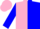 Silk - Pink and blue halves, blue 'd', blue sleeves