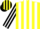 Silk - Yellow, black 'prh', white stripes