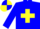 Silk - Blue body, yellow saint andre's cross, blue arms, yellow cap, blue quartered