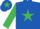 Silk - Royal blue, emerald green star & sleeves, emerald green star on cap