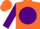Silk - Orange, purple ball, purple sleeves, orange cap