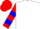 Silk - White, red and blue belt, blue 'ctr', red and blue bars on sleeves, red cap