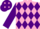Silk - Pink and purple diamonds, purple sleeves, purple cap, pink diamonds
