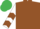 Silk - Brown, white sleeves, brown chevrons, emerald green cap