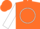 Silk - Fluorescent orange, white circle, white sleeves