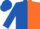 Silk - Royal Blue & Orange Halves, Orange & royal Blue Blocks On Sleeves