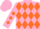 Silk - Pink, orange diamonds