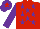 Silk - Red, purple stars, purple sleeves, purple cap, red star